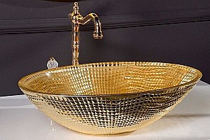 Раковина хрустальная Armadi Art NeoArt 51 814 золото купить в интернет-магазине Sanbest