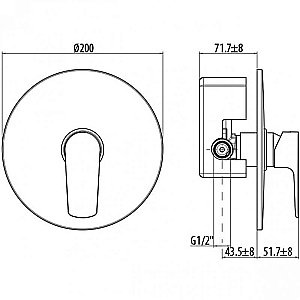 Смеситель для душа Gattoni H2omix3000 3030/30C0.CH купить в интернет-магазине сантехники Sanbest