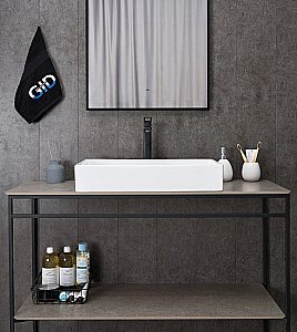 Раковина накладная Gid Geometrico 60,5 N9496 51228 белая купить в интернет-магазине Sanbest
