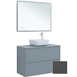 Тумба с раковиной и столешницей Aquanet Арт 100 329614 ясень графит для ванной в интернет-магазине Sanbest