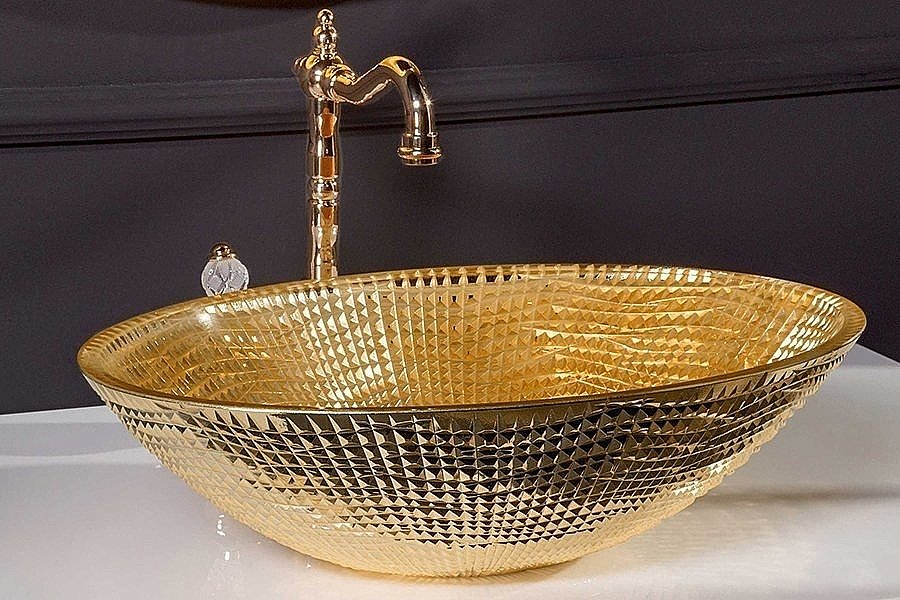 Раковина хрустальная Armadi Art NeoArt 51 814 золото купить в интернет-магазине Sanbest