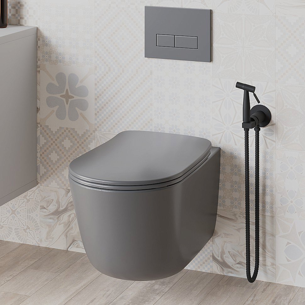 Гигиенический душ Paini Castello Round CAYO442R черный матовый купить в интернет-магазине сантехники Sanbest