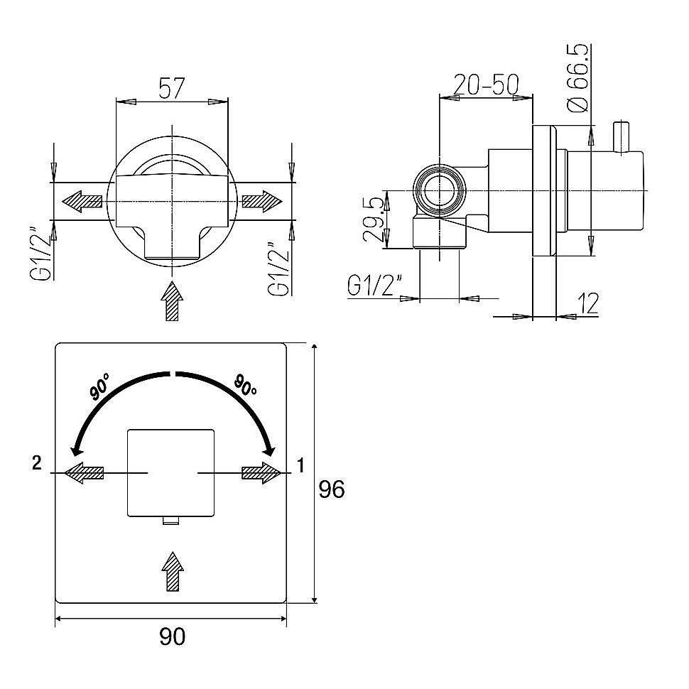 Дивертор PAINI Grazia 21PZ425 черный матовый для смесителя в интернет-магазине сантехники Sanbest
