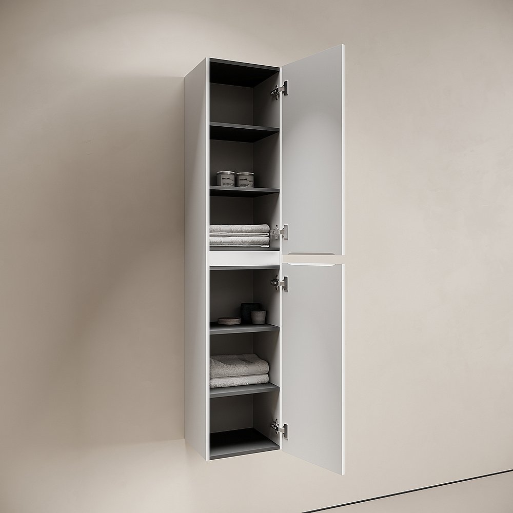 Шкаф-пенал подвесной Sancos Code PCD35W белый для ванной в интернет-магазине сантехники Sanbest