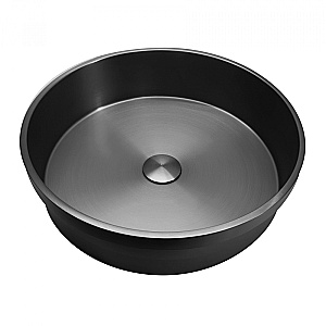 Раковина врезная сверху ABBER Wasser Kreis 42 AF2408GM оружейная сталь купить в интернет-магазине Sanbest