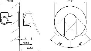 Смеситель для душа Ravak Eleganta X070299 черный матовый купить в интернет-магазине сантехники Sanbest