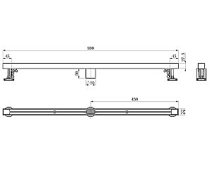Душевой трап 90 см WONZON & WOGHAND, Брашированное золото (WW-65409T-BG) купить в интернет-магазине Sanbest