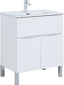 Тумба с раковиной Aquanet Алвита New 303901 70 белый матовый для ванной в интернет-магазине Sanbest