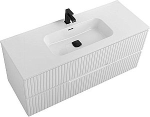 Тумба с раковиной Cezares DUET-N 120 DUET-N-1200-2C-SO-FBS-P ясень белая софт для ванной в интернет-магазине Sanbest