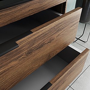 Тумба с раковиной Vincea Chiara 2D 100 VMC-2C2100CO/VCB-13100B тёмный дуб/раковина черная для ванной в интернет-магазине Sanbest