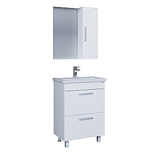 Тумба с раковиной Grossman НЕО-60 с ящиками белая для ванной в интернет-магазине Sanbest