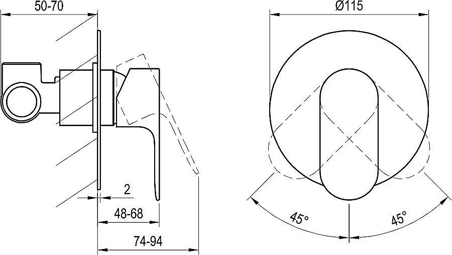Смеситель для душа Ravak Eleganta X070299 черный матовый купить в интернет-магазине сантехники Sanbest