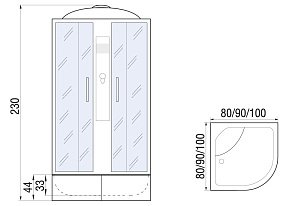 Душевая кабина River DESNA XL 100/44 MT купить в интернет-магазине Sanbest