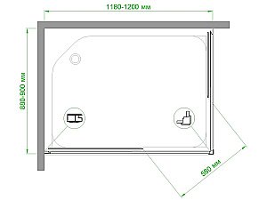 Душевой уголок Royal Bath RB9120HPD-T-BL 120х90 прозрачный купить в интернет-магазине Sanbest