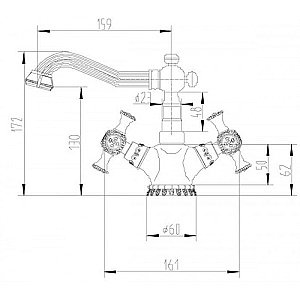 Смеситель для раковины ZORG Antic A 7009U-BR купить в интернет-магазине сантехники Sanbest