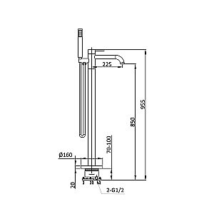 Смеситель для ванны Vincea Desire VTF-1DMB черный купить в интернет-магазине сантехники Sanbest