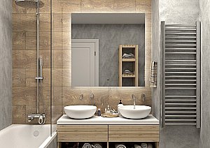 Зеркало с LED-подсветкой Misty НЕМБУС 100x100 в ванную от интернет-магазине сантехники Sanbest