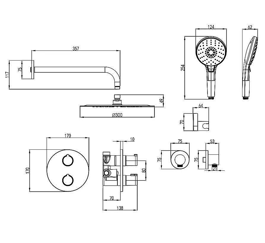 Душевая система Lemark Yeti LM7829C купить в интернет-магазине сантехники Sanbest