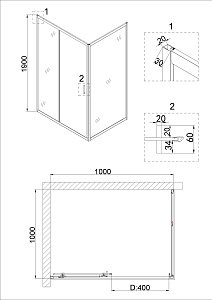 Душевая дверь Niagara Nova NG-82-10AB 100 черная купить в интернет-магазине Sanbest