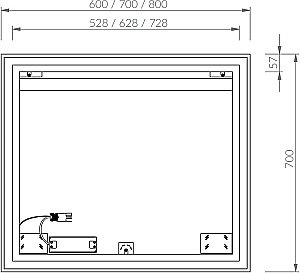Зеркало Ravak OBLONG I X000001564 80 в ванную от интернет-магазине сантехники Sanbest