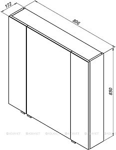 Зеркальный шкаф Aquanet Алвита 90 серый антрацит купить в интернет-магазине сантехники Sanbest