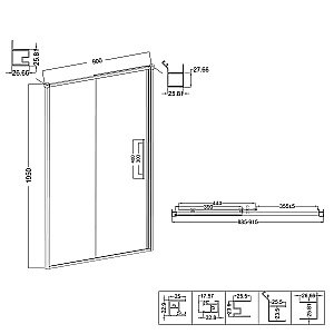 Душевая дверь Niagara Nova NG-44-9ASG 90 прозрачная/профиль брашированное золото купить в интернет-магазине Sanbest