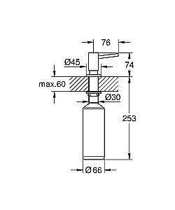 Диспенсер Grohe Cosmopolitan 40535DC0 сталь купить в интернет-магазине сантехники Sanbest