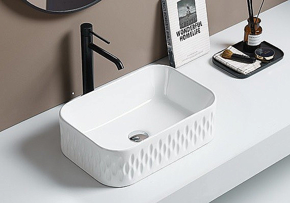 Раковина накладная CeramaLux 79797 белая глянцевая купить в интернет-магазине Sanbest