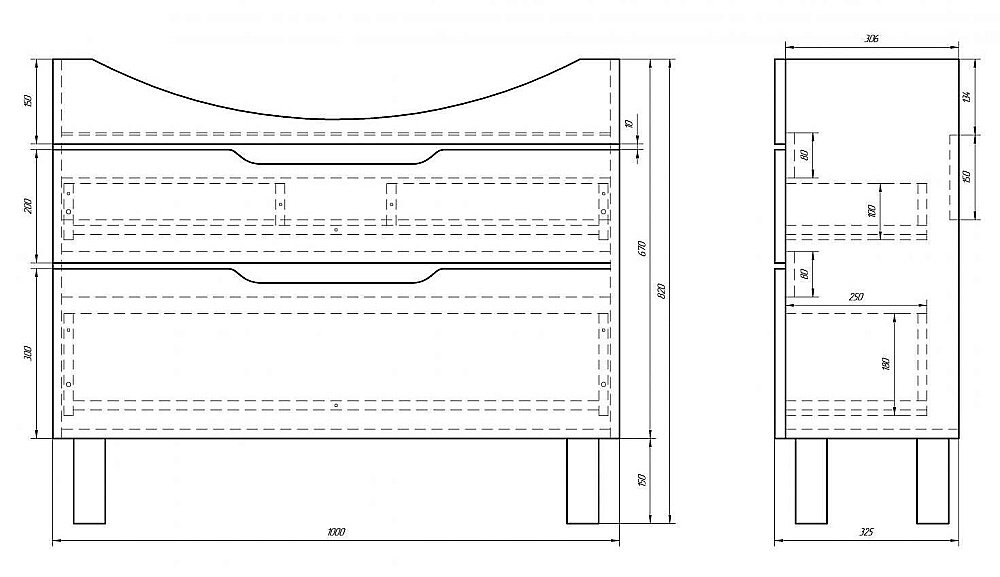Тумба с раковиной Dreja Laguna Plus 105 для ванной в интернет-магазине Sanbest