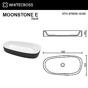 Раковина накладная WhiteCross Moonstone E 70 0731.070035.10100 черная, белая купить в интернет-магазине Sanbest
