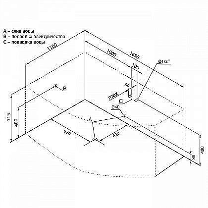 Акриловая ванна Aquanet Capri 170x110 к/с купить в интернет-магазине Sanbest