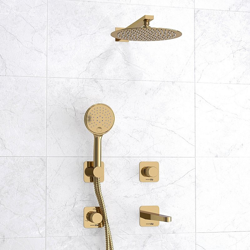 Душевая система WasserKRAFT Ems 7600 SET2847 золото купить в интернет-магазине сантехники Sanbest
