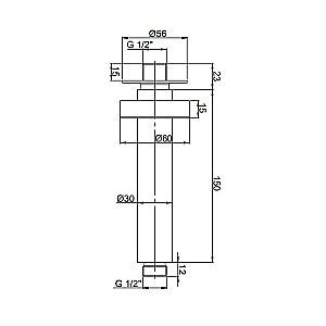 Держатель верхнего душа PAINI 50PZ744T615BI черный матовый купить в интернет-магазине сантехники Sanbest