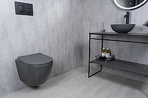 Раковина накладная Gid 9081gnm серый матовый купить в интернет-магазине Sanbest
