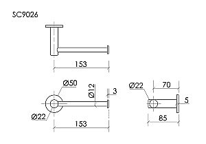 Держатель для туалетной бумаги Sancos Base SC9026GG вороненая сталь купить в интернет-магазине сантехники Sanbest