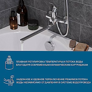 Смеситель для ванны Santek Кант WH5A12002C001 хром купить в интернет-магазине сантехники Sanbest