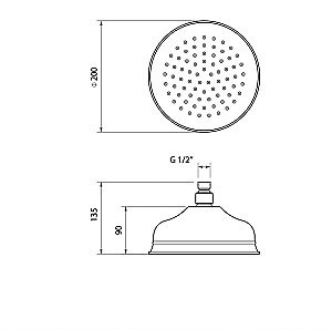 Верхний душ Migliore Roma ML.ROM-35.620.BR бронза купить в интернет-магазине сантехники Sanbest