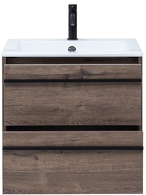 Тумба с раковиной Aquanet Lino 60 Дуб Веллингтон для ванной в интернет-магазине Sanbest