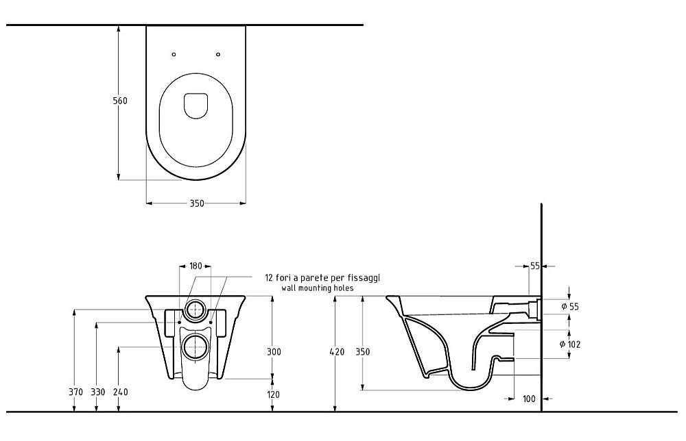 Унитаз подвесной Migliore MONACO 32063, черный матовый, безободковый купить в интернет-магазине Sanbest