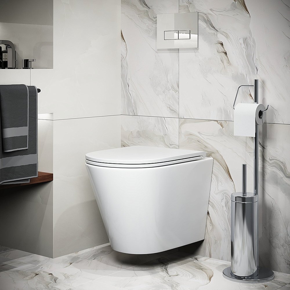 Унитаз подвесной Grossman Tornado GR-4478SQ безободковый, с крышкой микролифт, слив-торнадо купить в интернет-магазине Sanbest