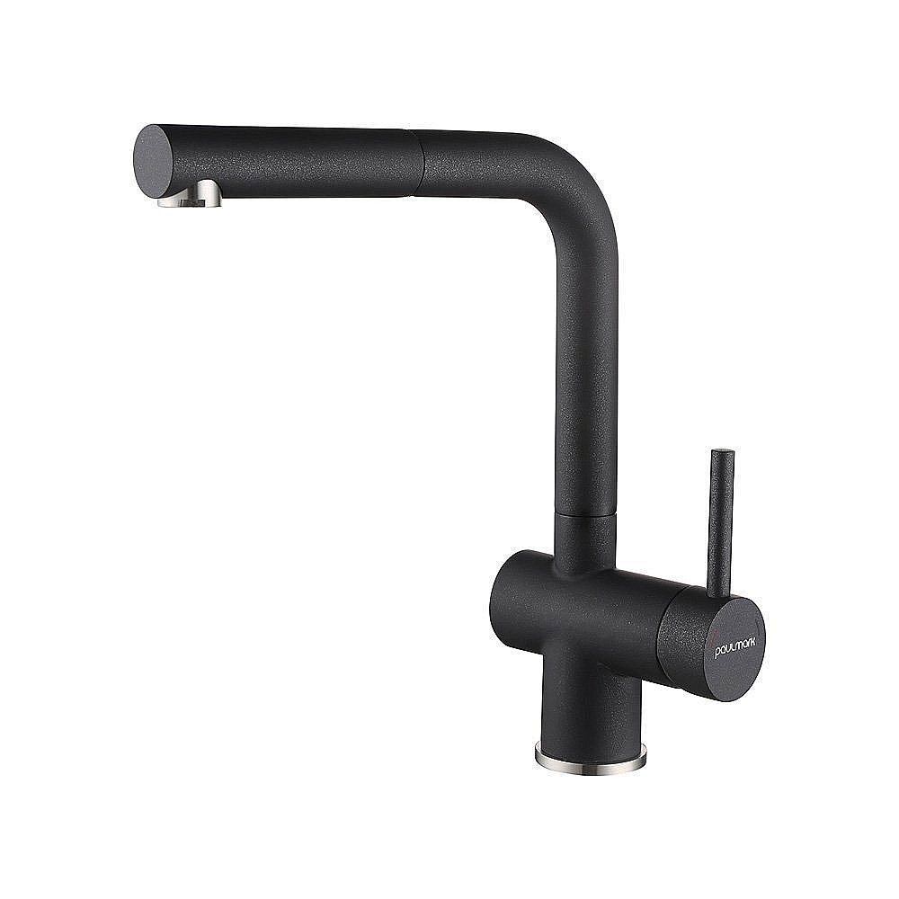 Смеситель для кухни Paulmark Dosse Do214418-BLM черный купить в интернет-магазине сантехники Sanbest