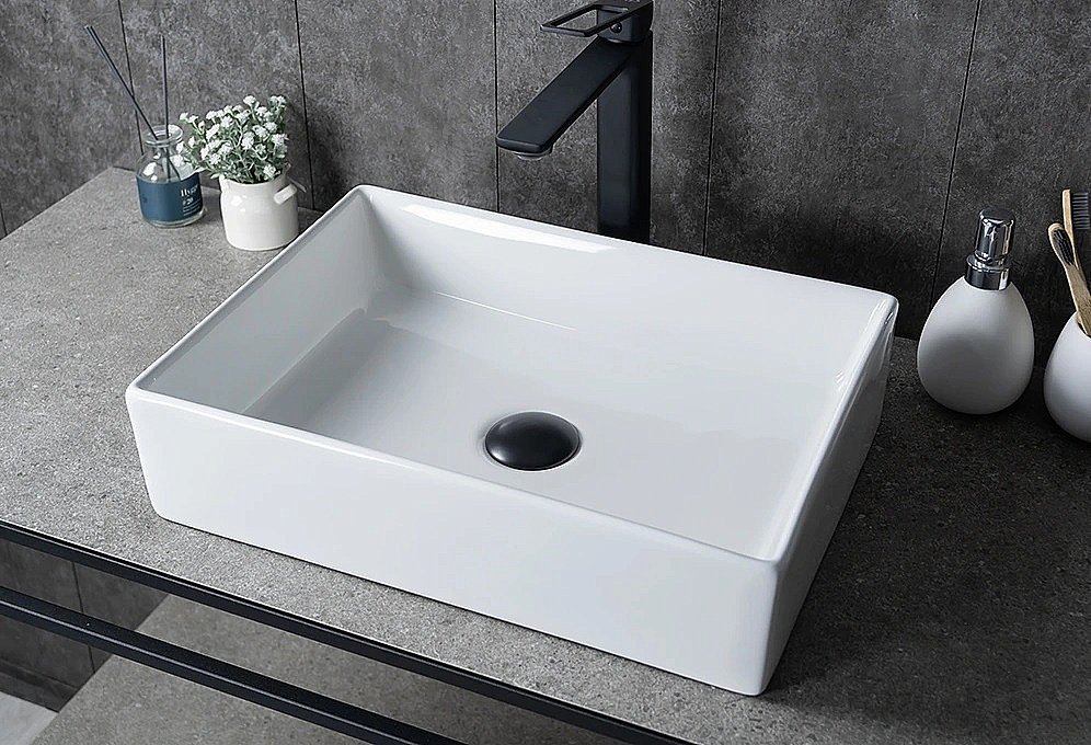 Раковина накладная Gid Geometrico 45 N1204 51225 белая купить в интернет-магазине Sanbest