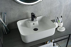 Раковина накладная Gid Geometrico 52 N9445 51155 белая купить в интернет-магазине Sanbest