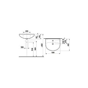 Раковина подвесная Jika Lyra 55 купить в интернет-магазине Sanbest
