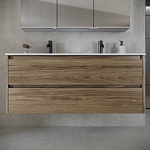 Тумба с раковиной Sancos Libra LB120-2ECH дуб чарльстон для ванной в интернет-магазине Sanbest