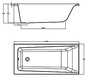 Ванна акриловая Cersanit LORENA 63321 150x70 купить в интернет-магазине Sanbest
