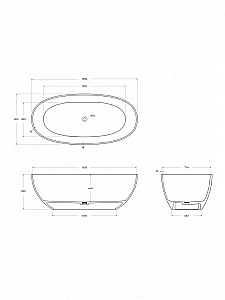 Ванна Cezares Relax 170x80 CZR-RELAX-170-80-56-GM-PFB серый туман купить в интернет-магазине Sanbest