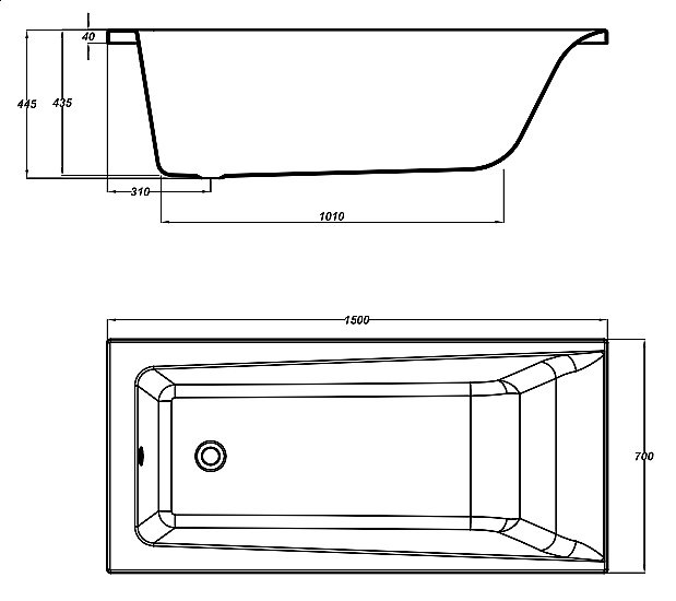 Ванна акриловая Cersanit LORENA 63321 150x70 купить в интернет-магазине Sanbest