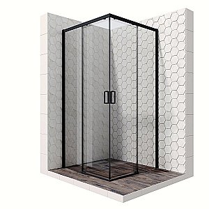 Душевой уголок Ambassador Queen Black 11011203 90x90 стекло прозрачное/профиль черный купить в интернет-магазине Sanbest