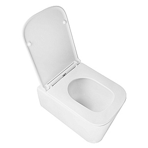 Унитаз подвесной Azario BACIO AZ-5103T-WHT белый, безободковый, с крышкой микролифт, слив торнадо купить в интернет-магазине Sanbest
